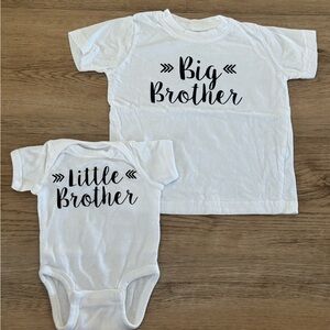 Big Brother and Little Brother White T-Shirt Set